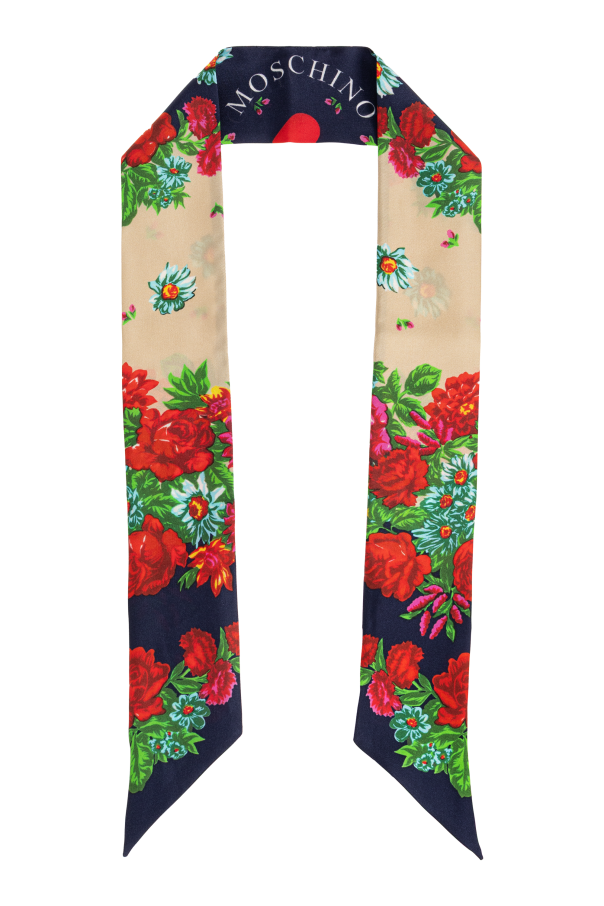 Silk scarf with floral motif od Moschino