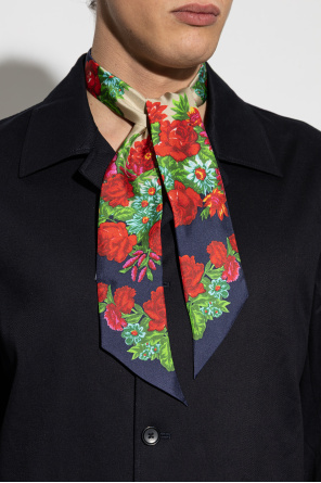 Moschino Lenço de seda com motivo floral