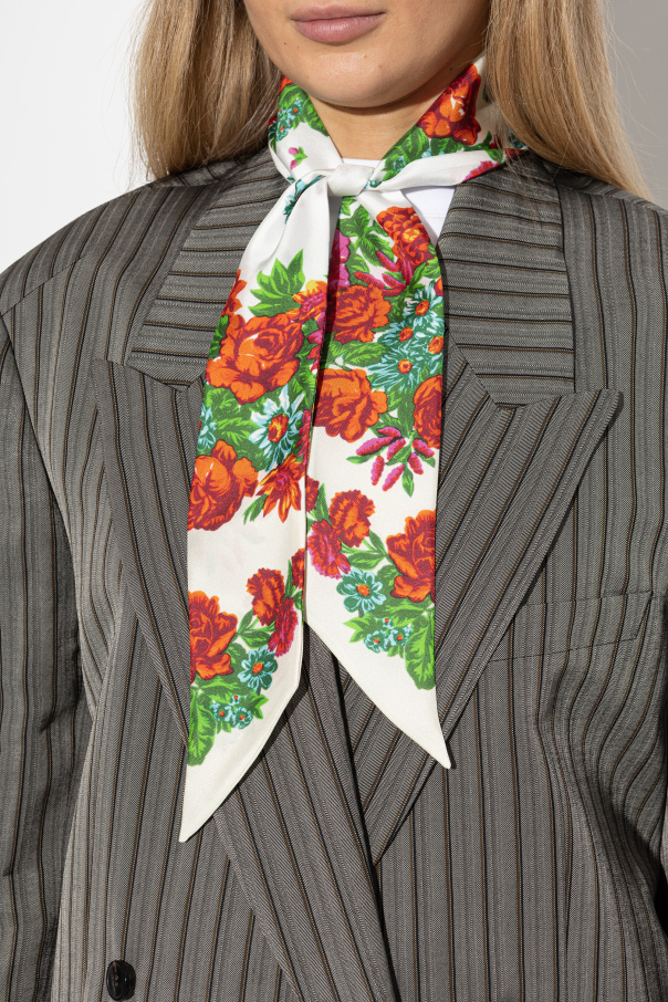 Moschino Lenço de seda com motivo floral