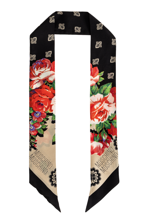 Silk scarf with floral motif od Moschino
