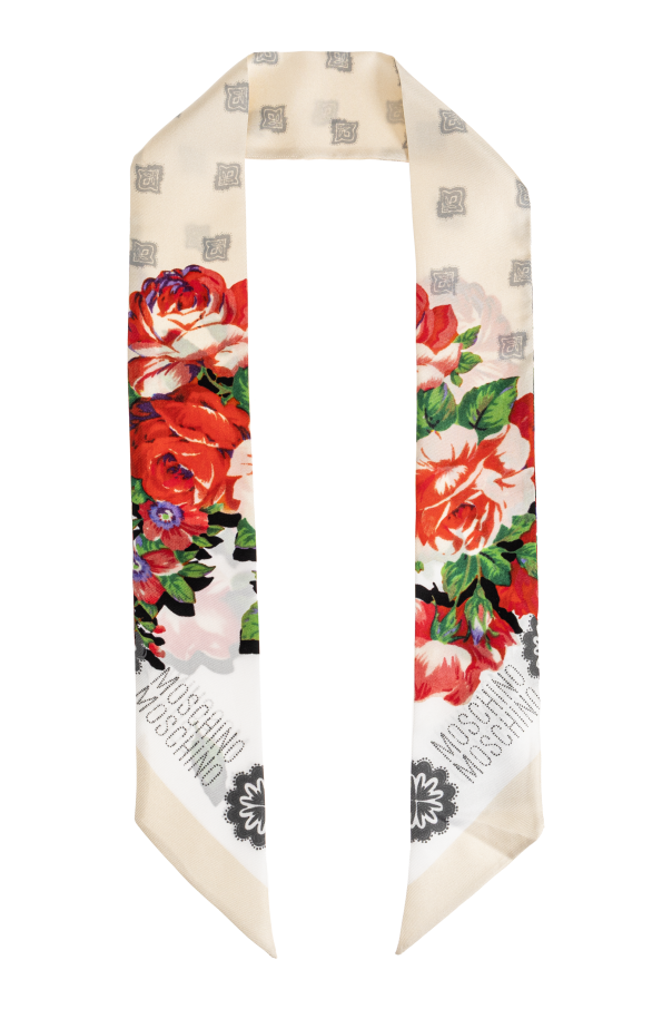 Silk scarf with floral motif od Moschino