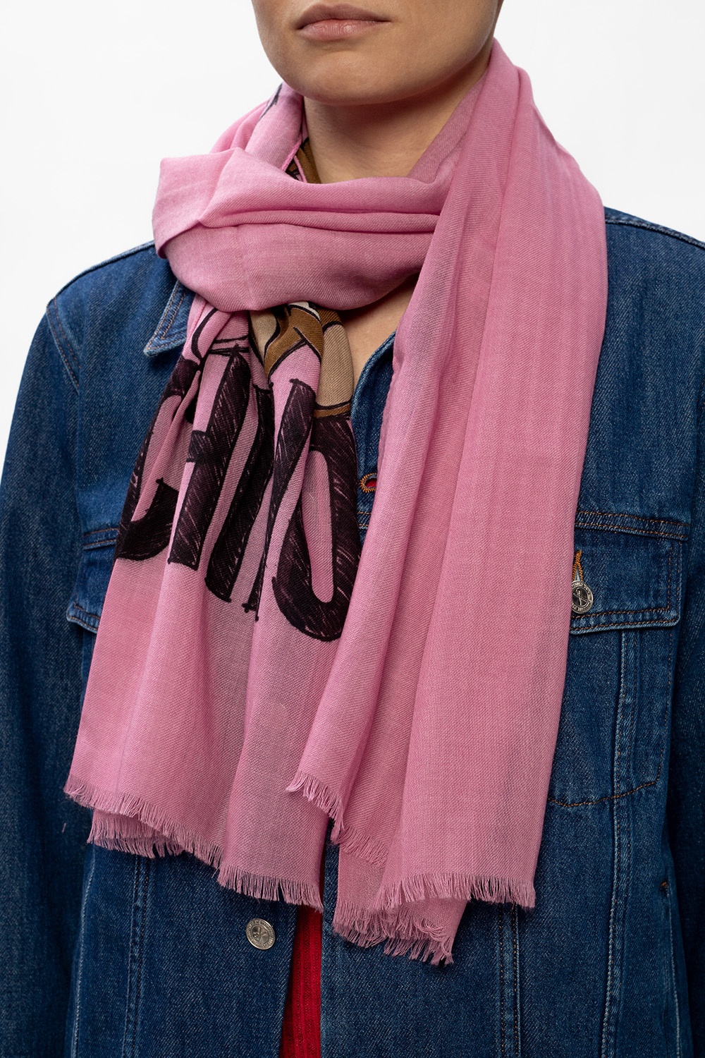 moschino pink scarf