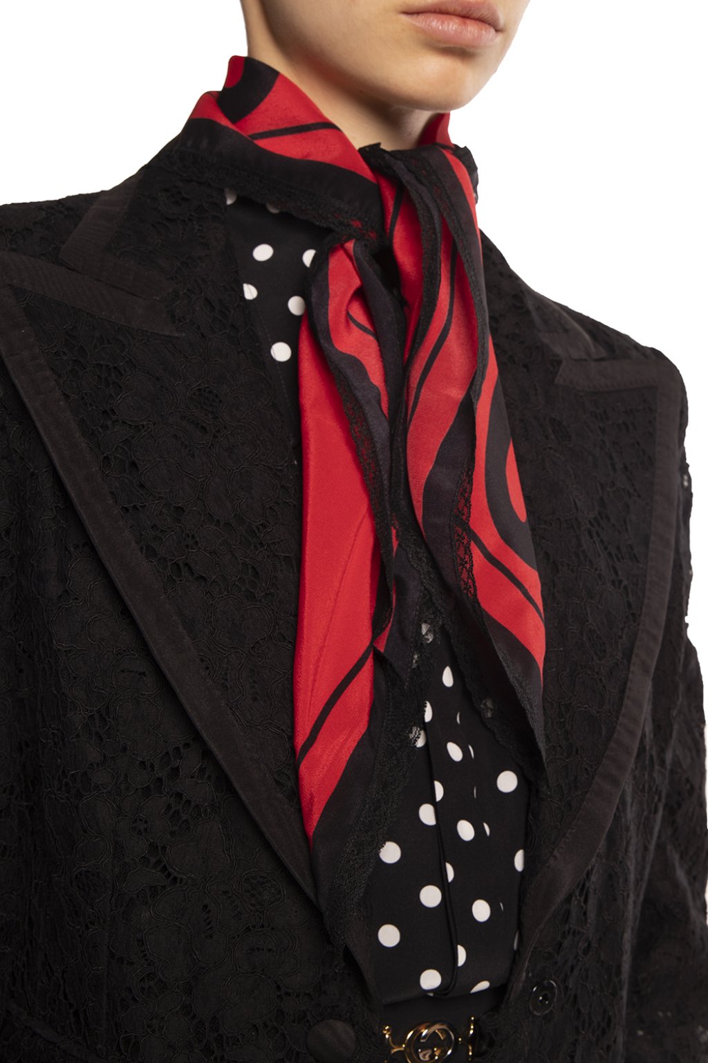 Black Printed silk scarf Moschino - Vitkac Spain