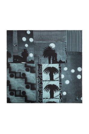 Silk scarf with "Sunset Palms" print