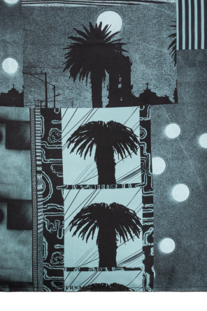 Versace Pañuelo de seda con estampado "Sunset Palms"