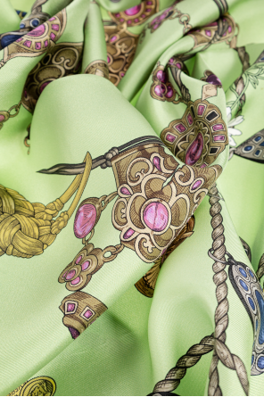 Versace Pañuelo de seda con estampado "Broken Jewels"