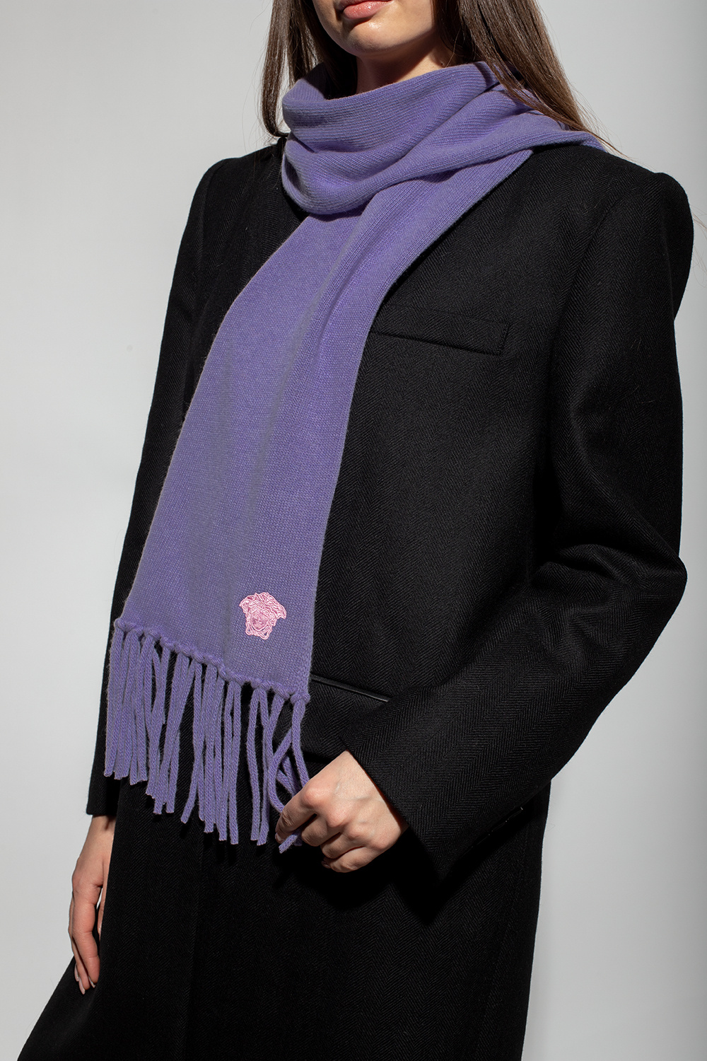 versace purple scarf