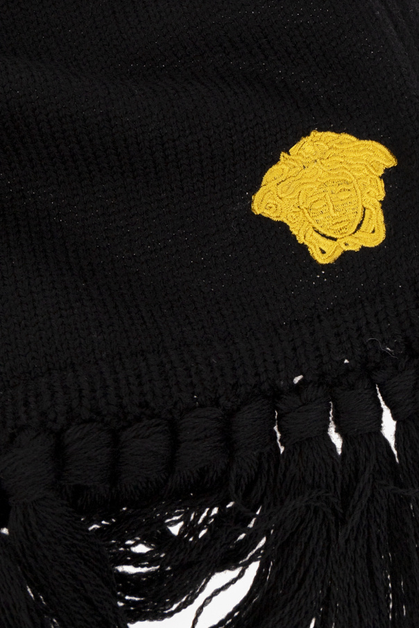 Versace Kids Wool scarf with logo