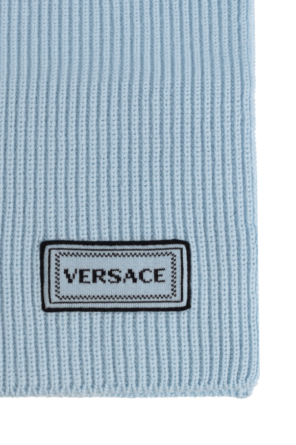 Versace Bufanda de lana con parche con el logo
