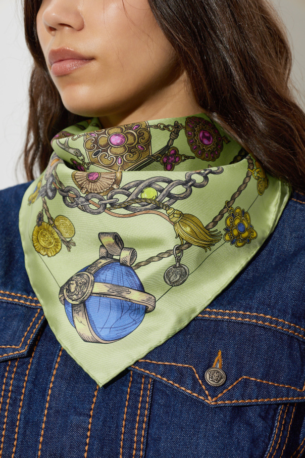 Versace Pañuelo de seda con estampado "Broken Jewels"