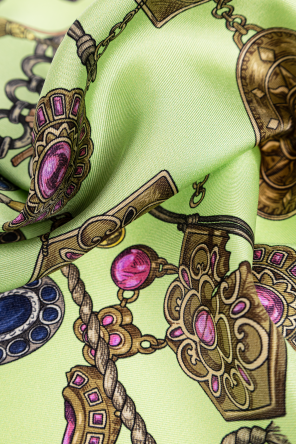 Versace Pañuelo de seda con estampado "Broken Jewels"
