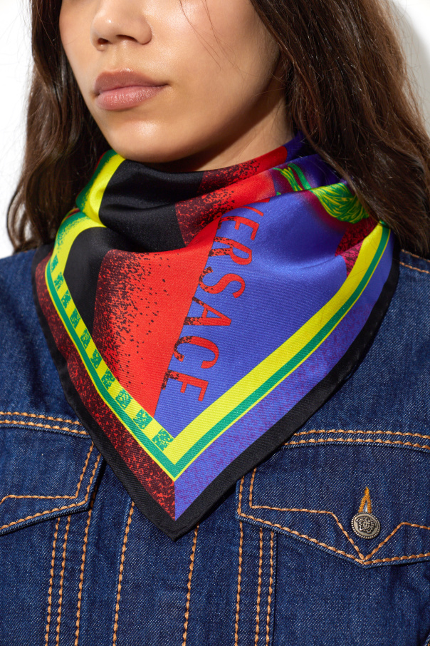 Versace Pañuelo de seda con estampado "Formula 6"