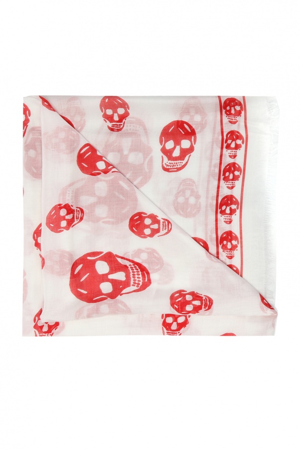 Alexander McQueen Scarf with a skull motif and a logo