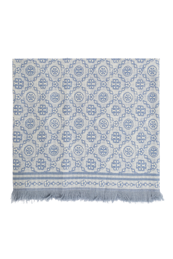 Scarf with raw edge finish od Tory Burch