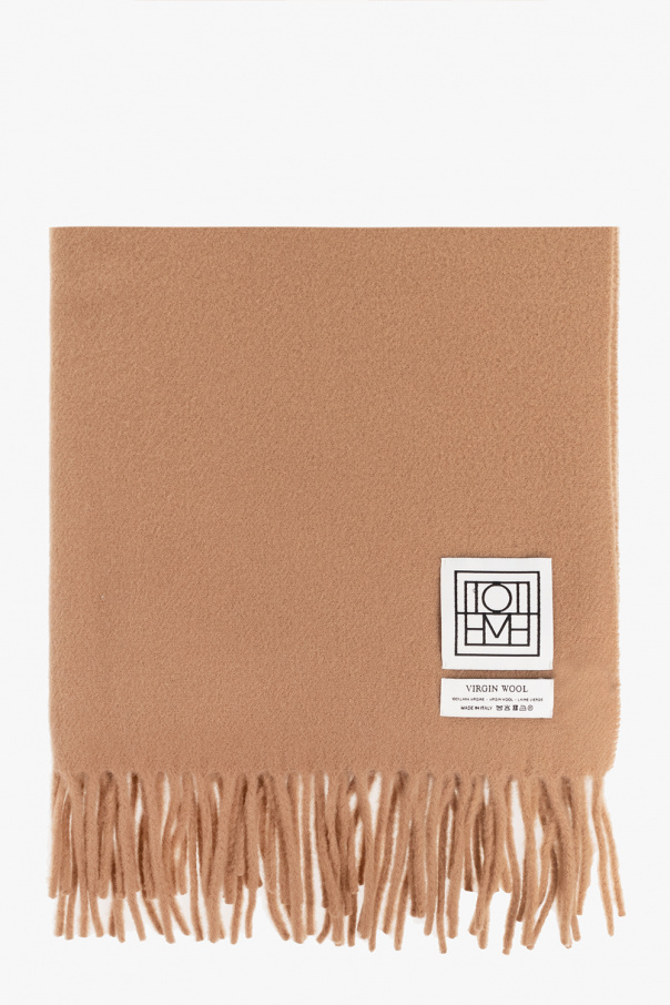 TOTEME BROWN Scarf with logo