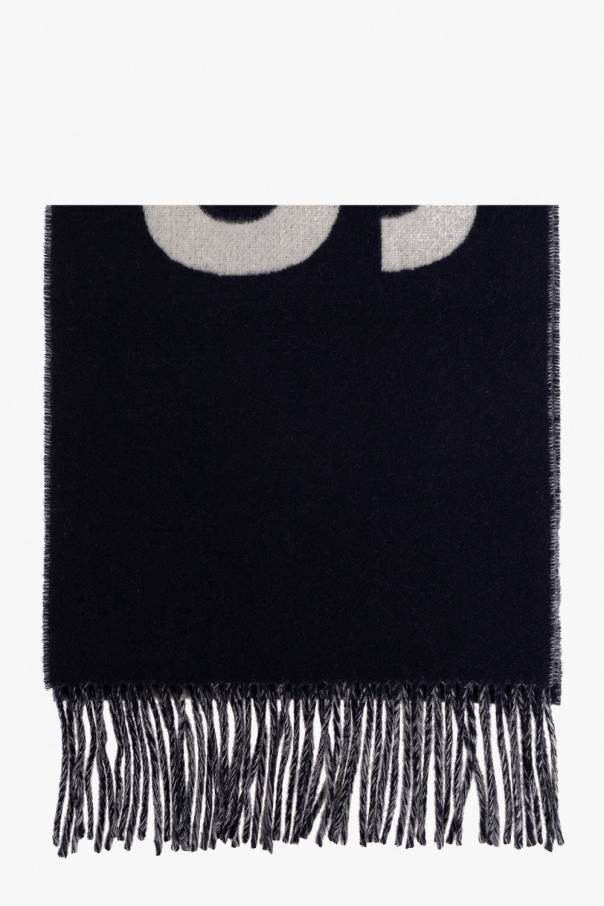 Jacquemus NAVY BLUE Wool scarf with logo
