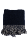 Dries Van Noten NAVY BLUE Wool scarf with fringes