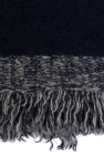 Dries Van Noten NAVY BLUE Wool scarf with fringes