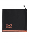 EA7 Emporio Armani BLACK Logo-printed tube scarf