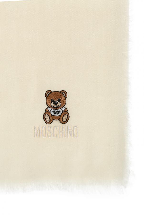 Moschino Teddy bear-embroidered scarf