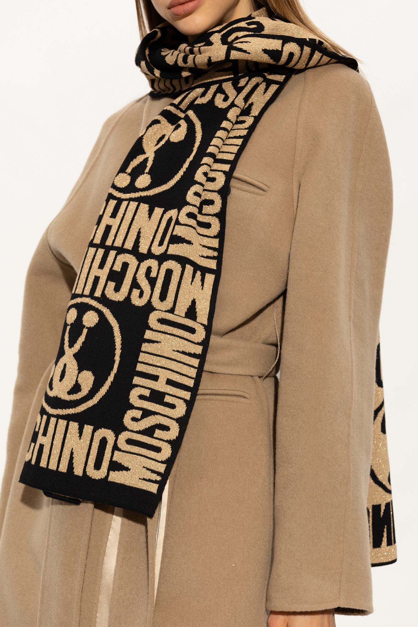 Black Scarf with logo Moschino - Vitkac Australia