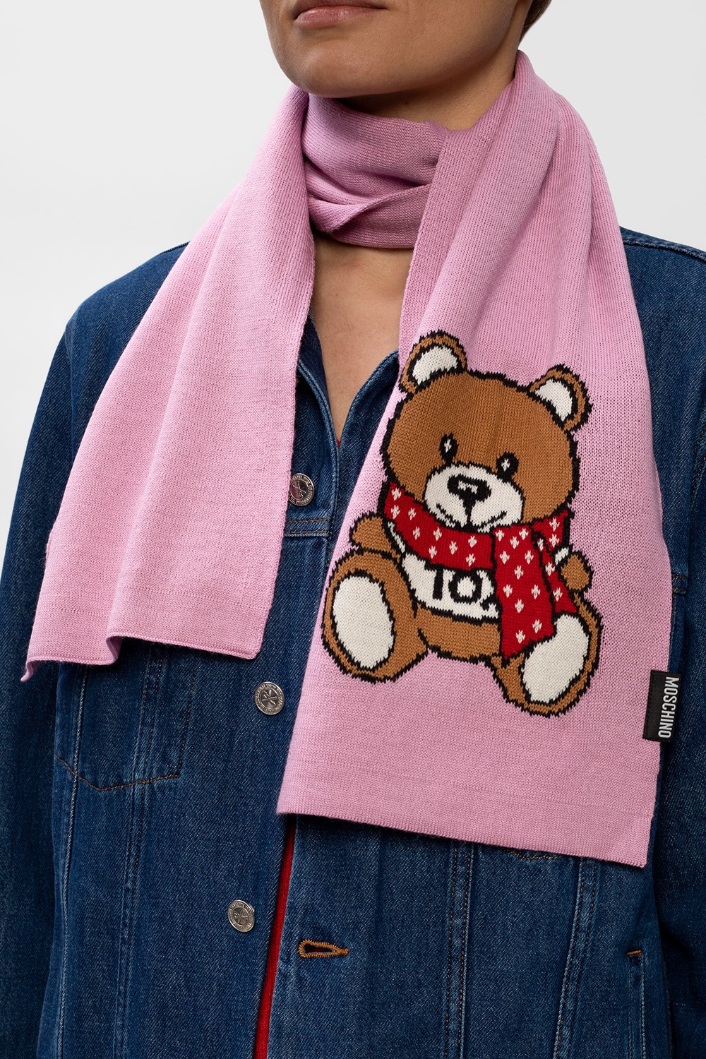 moschino teddy bear scarf