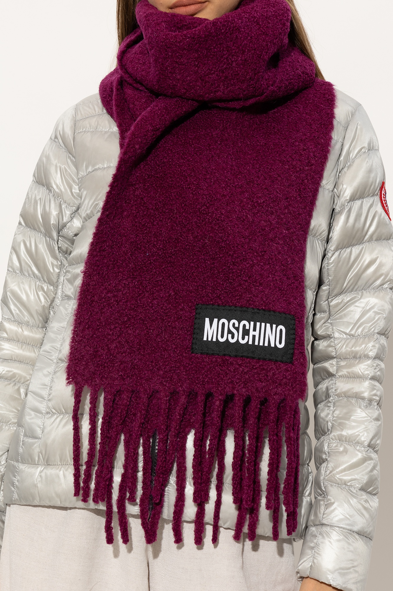 Purple Scarf with logo Moschino - Vitkac Spain