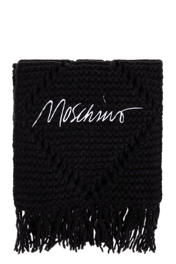 Scarf with embroidered logo od Moschino