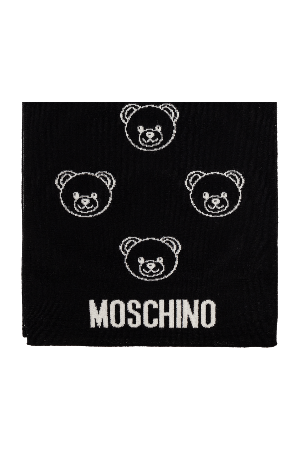Scarf with a distinctive teddy bear motif od Moschino