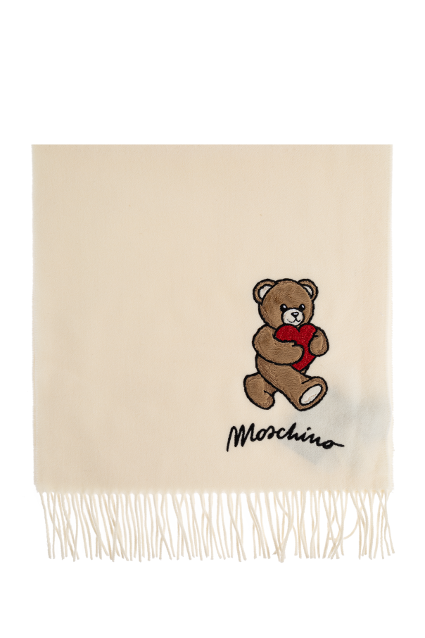 Wool scarf with a characteristic teddy bear motif od Moschino
