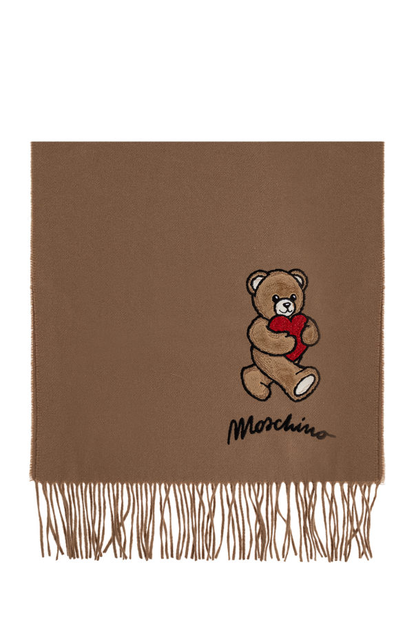 Wool scarf with a characteristic bear motif od Moschino
