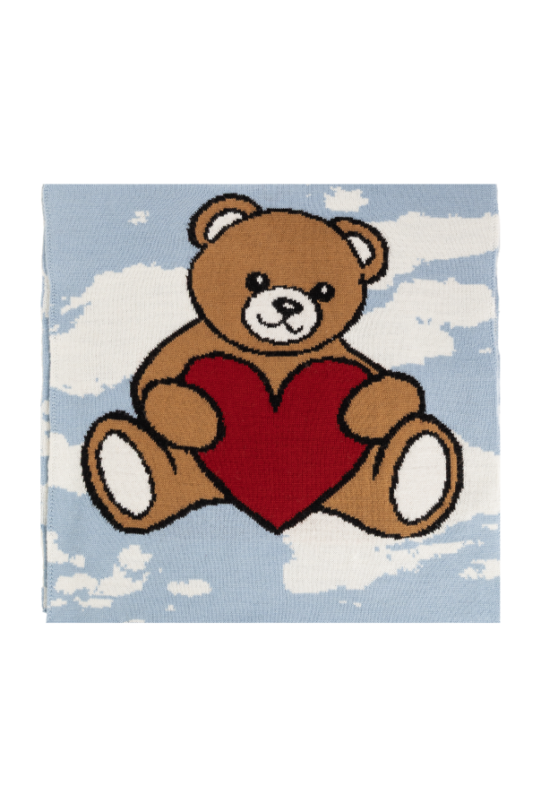 Scarf with a characteristic teddy bear motif od Moschino