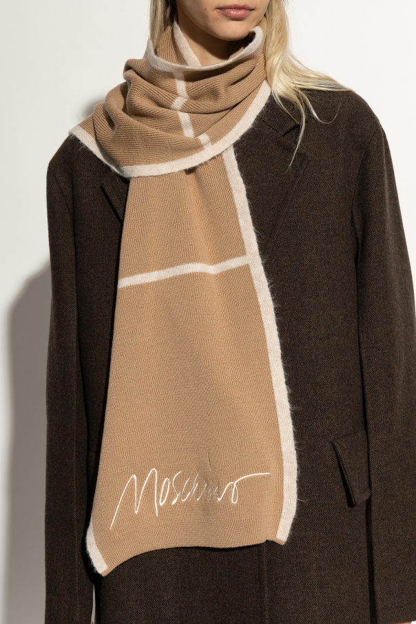 Moschino Wool scarf with logo