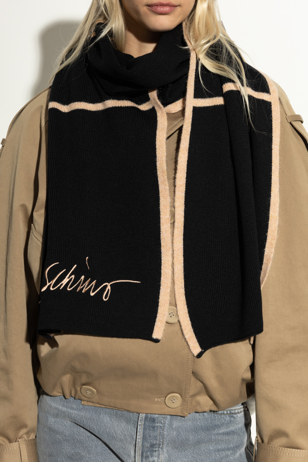 Moschino Wool scarf with logo