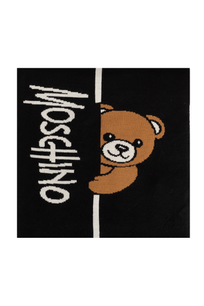 Scarf with a characteristic teddy bear motif