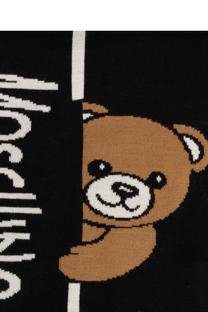 Moschino Schal mit charakteristischem Bärenmotiv