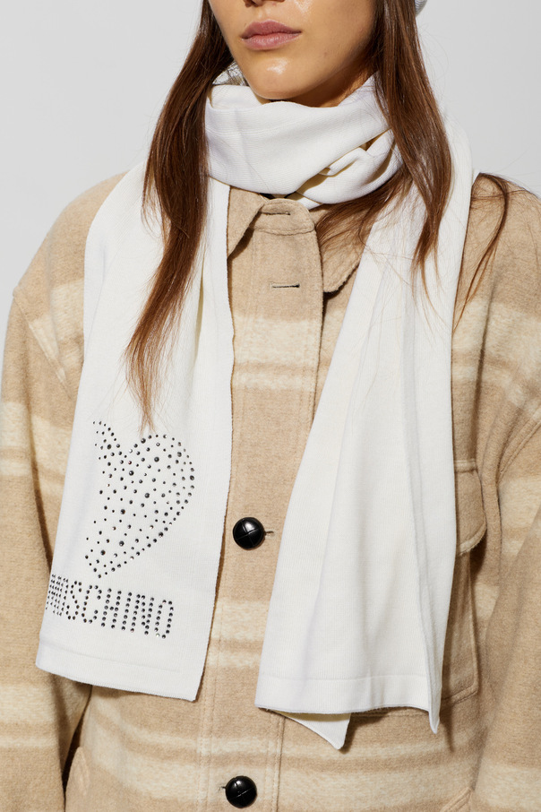 Moschino Wool scarf with shimmering sequins