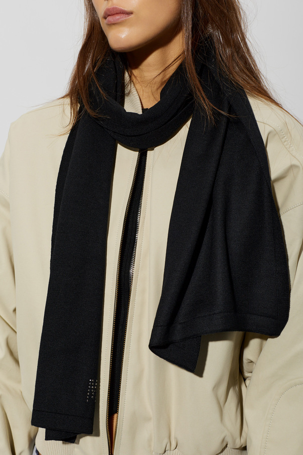 Moschino Wool scarf with shimmering sequins