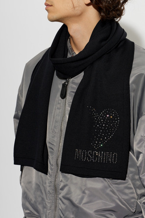Moschino Wool scarf with shimmering sequins