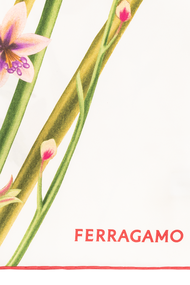 FERRAGAMO Jedwabna chusta z motywem kwiatowym