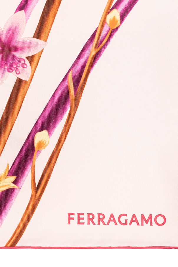 FERRAGAMO Silk shawl with floral motif