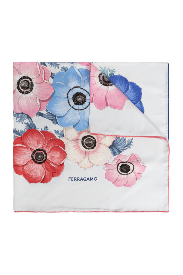 FERRAGAMO Silk scarf with floral motif