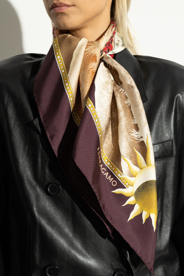 FERRAGAMO Silk scarf with print