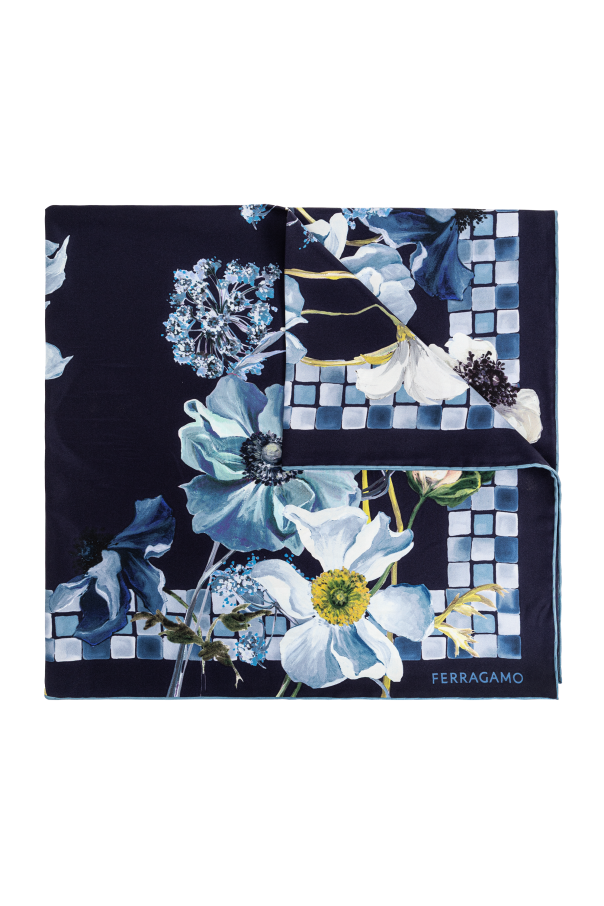 FERRAGAMO Pañuelo de seda con motivo floral