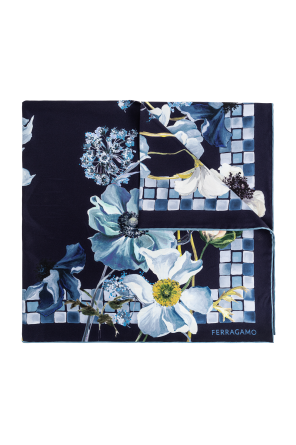 Pañuelo de seda con motivo floral