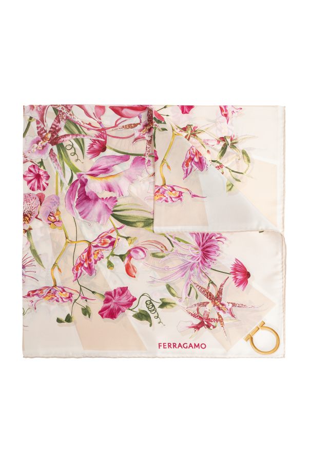 Silk scarf with floral motif od FERRAGAMO