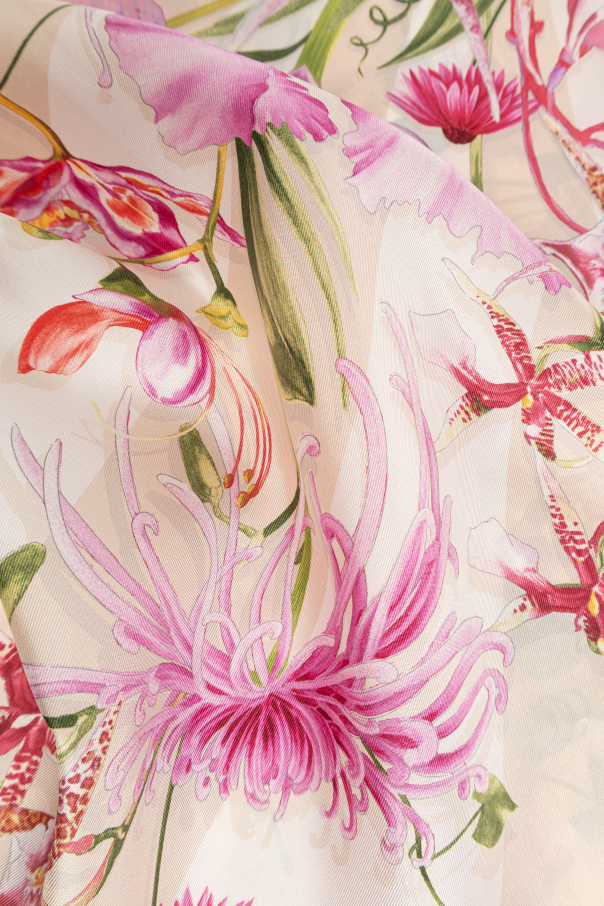 FERRAGAMO Silk scarf with floral motif