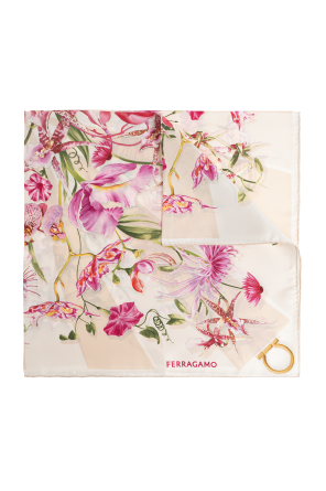 Pañuelo de seda con motivo floral