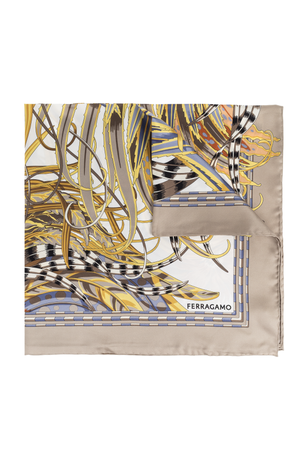 FERRAGAMO Jedwabna chusta z nadrukiem