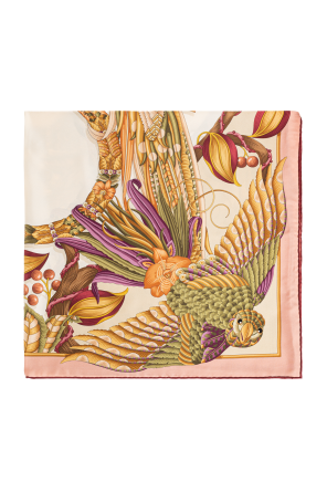 Silk scarf with floral motif
